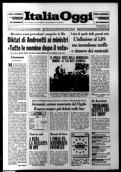 Italia oggi : quotidiano di economia finanza e politica